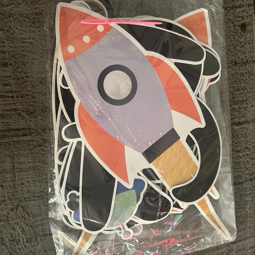 Colorful Rocket birthday decorations